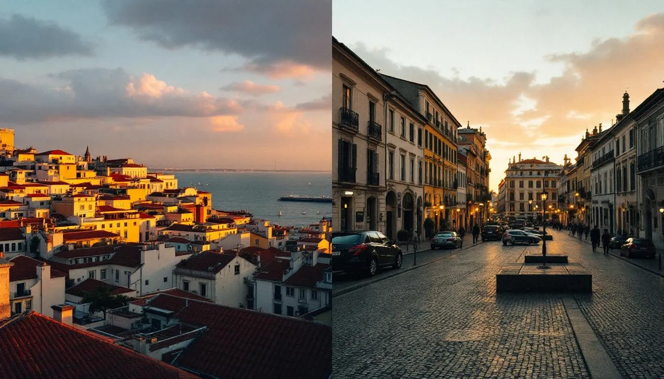 Italian and Portuguese urban landscapes representing the residency choice for Americans